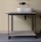 Modern Console Vanity with Grey Oak Shelf, 35